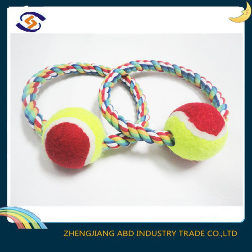 dog chewing toy tennis ball cotton rope dog toy