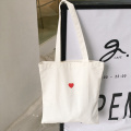 Sac en toile Love Embroidery Patch Sac à main Coeur rouge