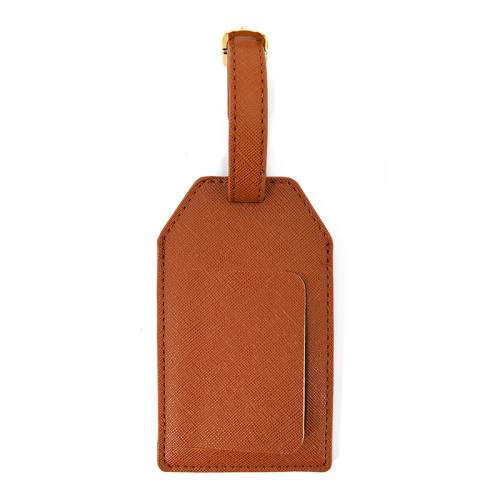 Saffiano Genuine Pu Leather Luggage Tag for Travel