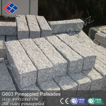 Granite stone palisade fencing