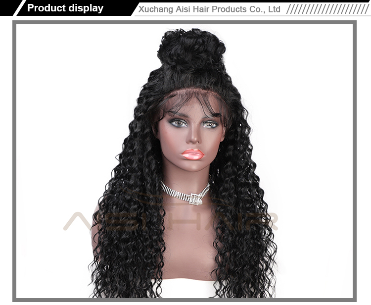 Wholesale Afro Kinky Deep Wave Natural Black Wig Curly Wave Long Lace Front Wig  Wigs For Black Women