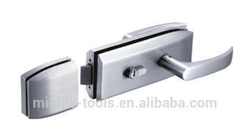 Chrome Satin double glass door lock