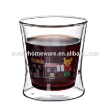 double wall whisky glass cups / drinking glass whisky cups / tableware / glass coffee tea cups