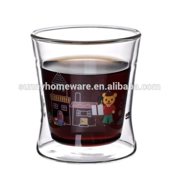 double wall whisky glass cups / drinking glass whisky cups / tableware / glass coffee tea cups