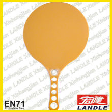 orange colour racket+yellow ball with net packing beach racket set(wooden) or / plastic beach racket