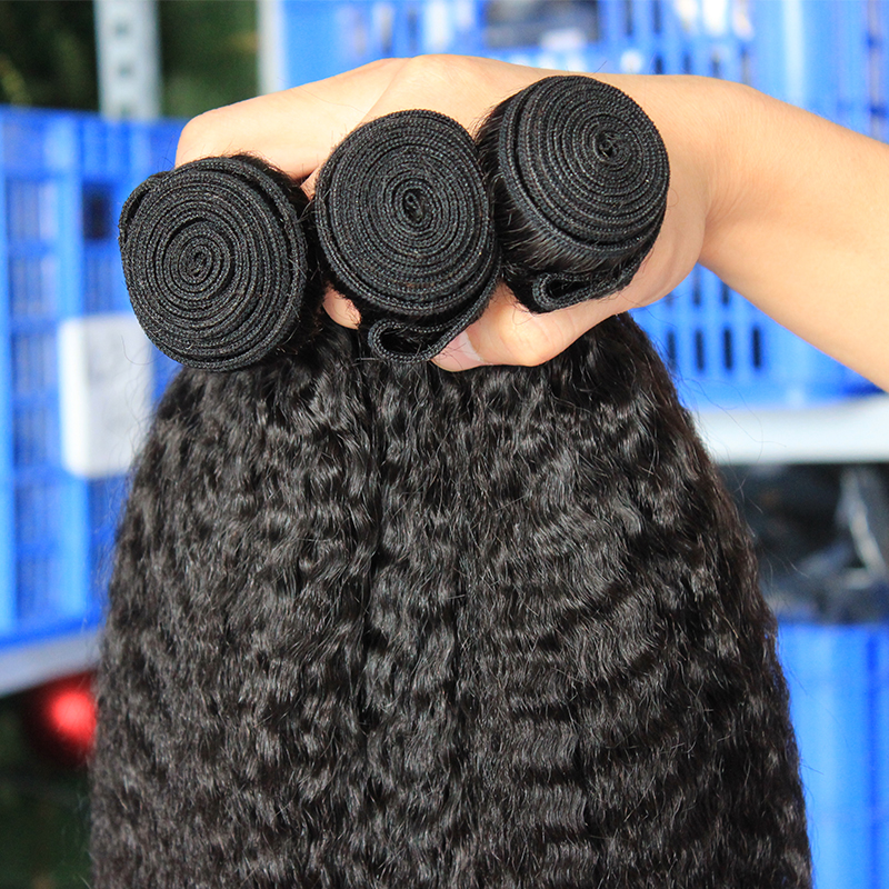 xuchang factory wholesale price kinky straight virgin human hair extensions