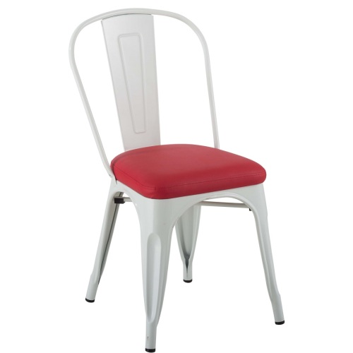 Chaise Tolix en métal pour restaurant Maria avec coussin souple