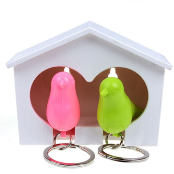 Cute plastic bird nest Sparrow key ring