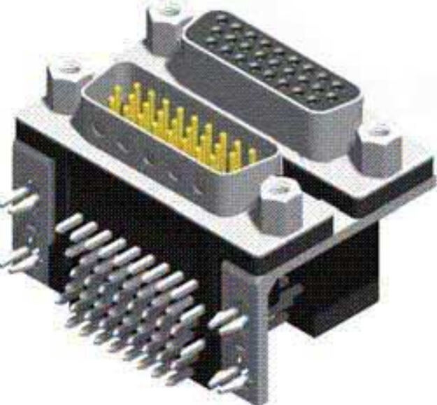 D-SUB PCB Dual Port rechtwinkligFemale TO Male