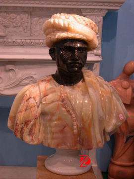 Man stone bust sculpture