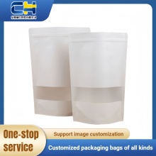 Versatile White Kraft Paper Windowed Packing Bags