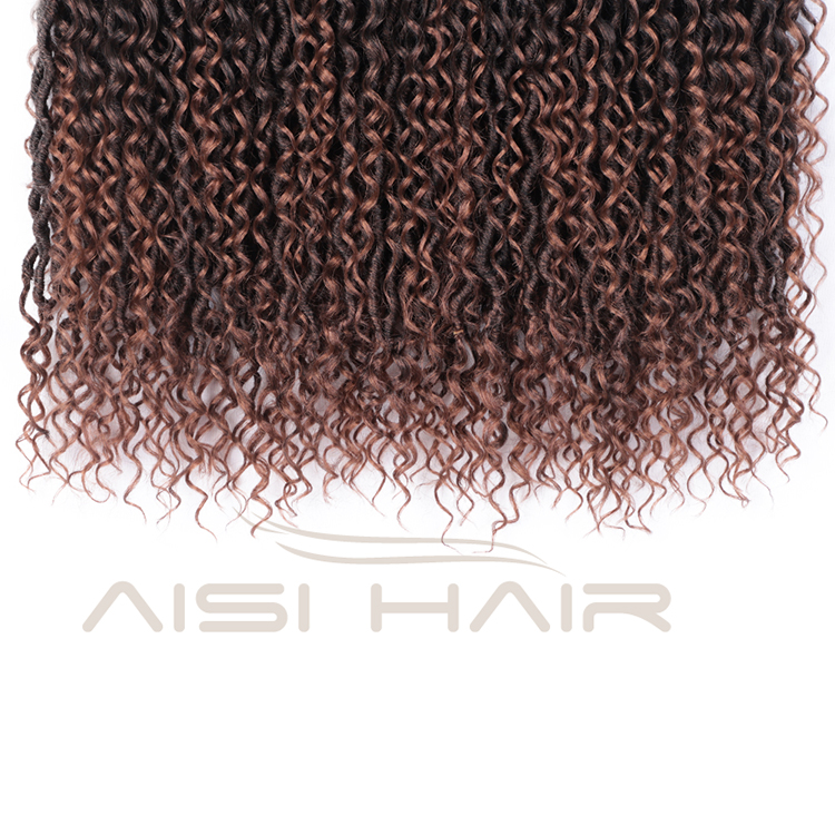 Aisi Hair Goddess Faux Locs Crochet Braids Hair Synthetic Brown Loose Wave Braids Hairpieces Extensions For Black Women