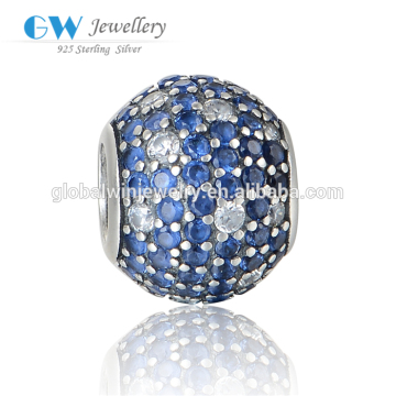 925 Sterling Silver Body Bead Nature CZ Bracelet Bead Pop bead