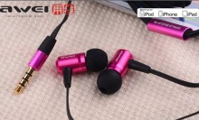 Awei ES-100i wired earphones deep bass mobilephone headsets with microphone in several colors