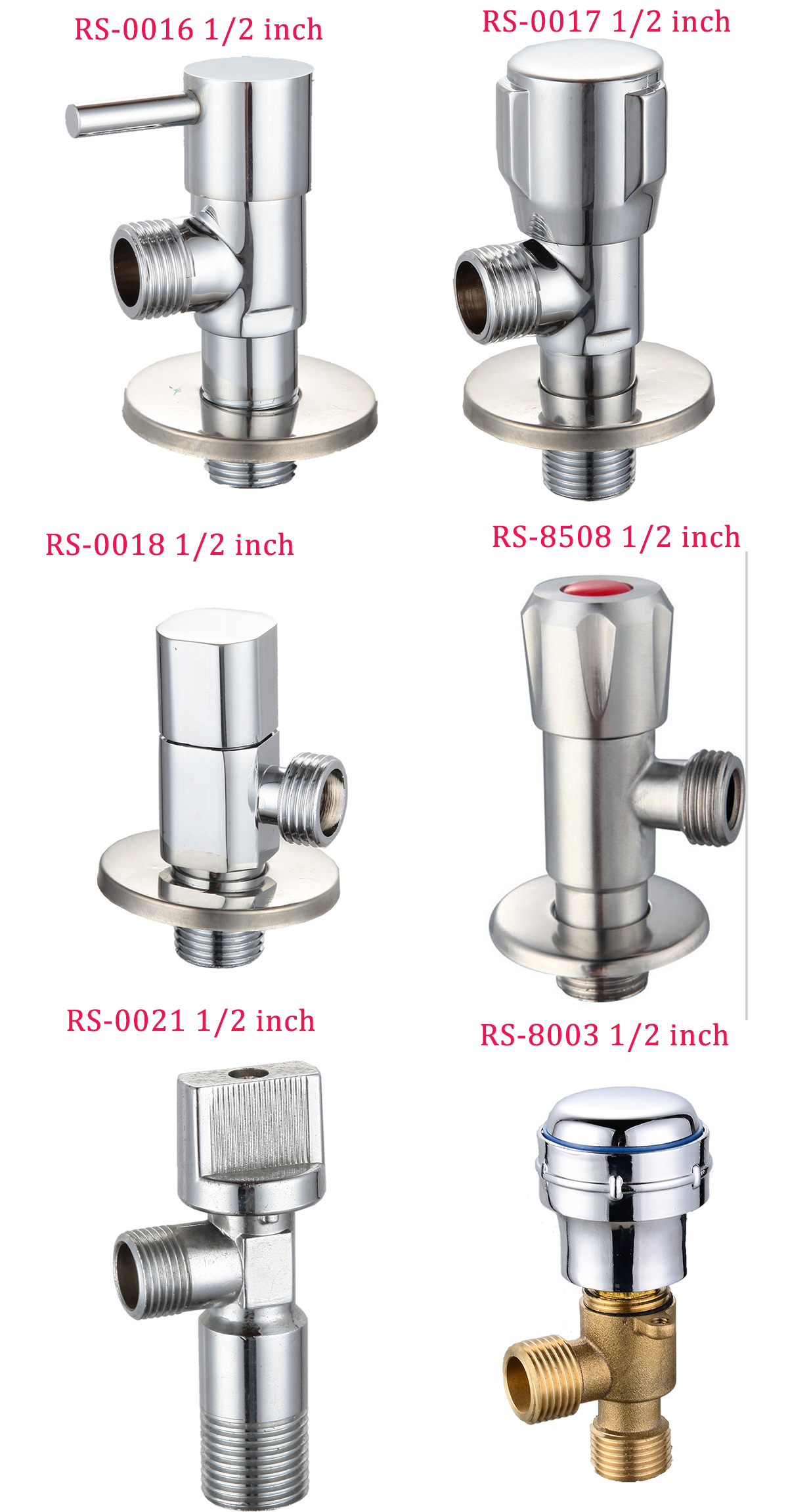Brass angle water valve faucet with G1/2" thread