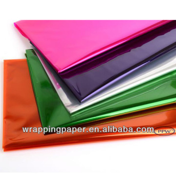 Flat sheets colored cellophane paper for gifts wrapping plastic cellophane