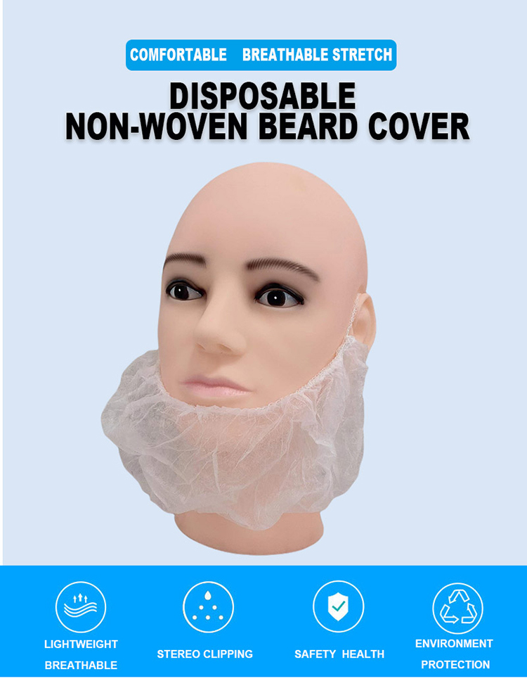 Direct Factory Disposable Non Woven PP Nylon Beard Net Beard Guard Beard Cover With Earloop