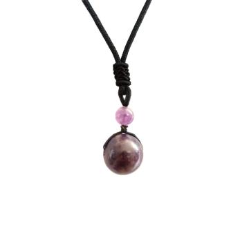 Natural Stone Ball Pendant Necklace Healing Crystal Necklace Pendant Rope Necklace Crystal Charm Jewelry
