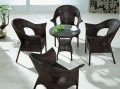 PE Wicker Furniture Table et chaise de loisirs