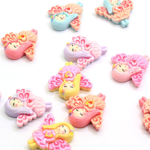 Ziemlich neueste 2020 neuartige Harzperlen flacher Rücken Flügel Mädchen Körper Cartoon-Stil Kawaii Beliebte Cabochons für Craft Decor Aufkleber