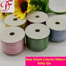 Customized Gold/Silver Satin Ribbon for Gift Decoration Satin Ribbon in Roll with Plastic Flanges