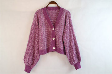 Ladies Purple Knit Cardigan Wholesale