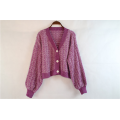 Damas Purple Knit Cardigan al por mayor