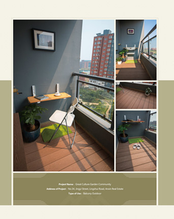 Non-slip Wood Plastic Composite Decking