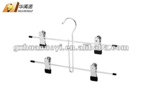 Chromed Metal Hanger with clips / metal trousers hanger