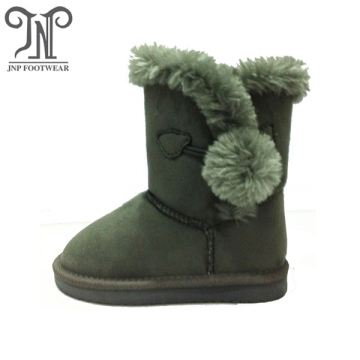 Girl's Flat Pom Pom Winter Warm Snow Boots