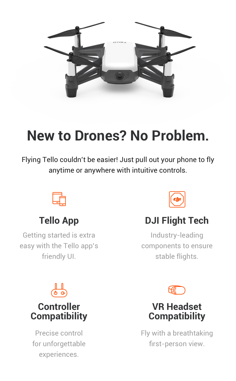 In Stock Fast delivery DJI Tello drone Flying Quadcopter Drone VS DJI Spark