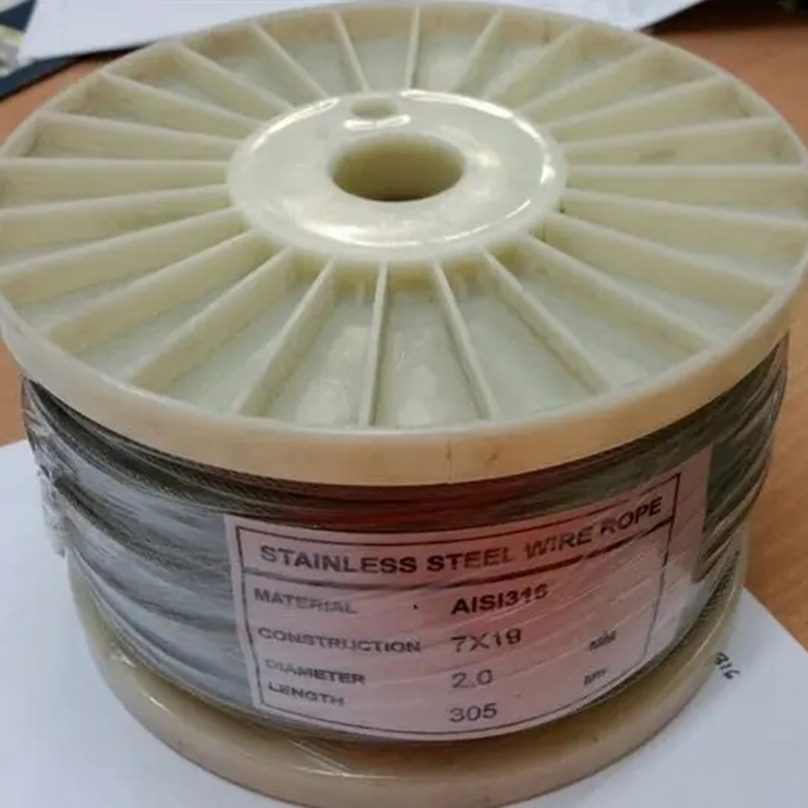 Corde en fil en acier inoxydable 19x7 8 mm 316