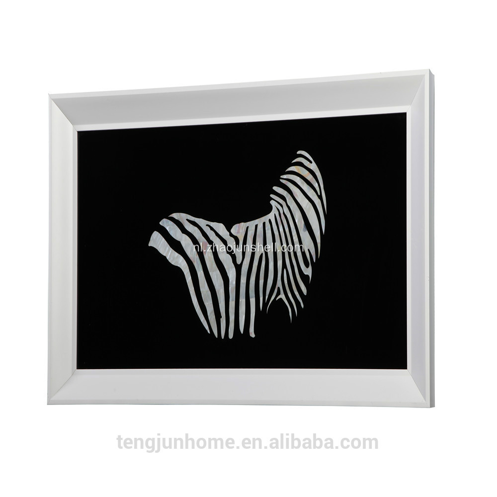 CANOSA witte zeeschelp zebra ontwerpen Wall foto met metalen frame