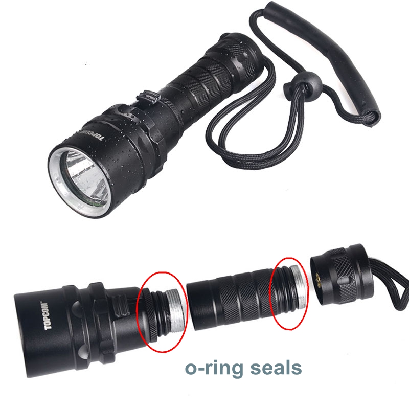 Wholesales Waterproof IP68 18650 Powered T6 1200 Lumen Led Diving Torch Light