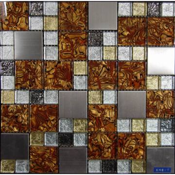 Vidrio mezclado mosaico de acero inoxidable