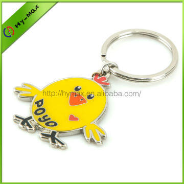 promotional cute chicken shaped metal key chain