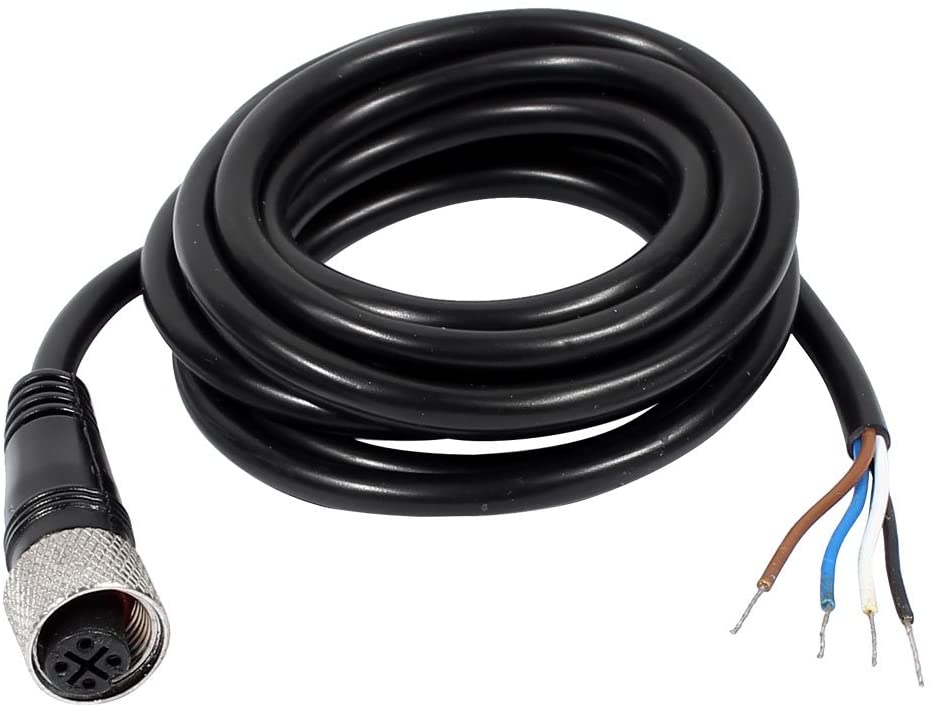 Winkel M12 weiblicher gerader 4 -pin -Stecker Aviation Socket Elektrisch wasserdicht für Kabel für Automobilgeräte