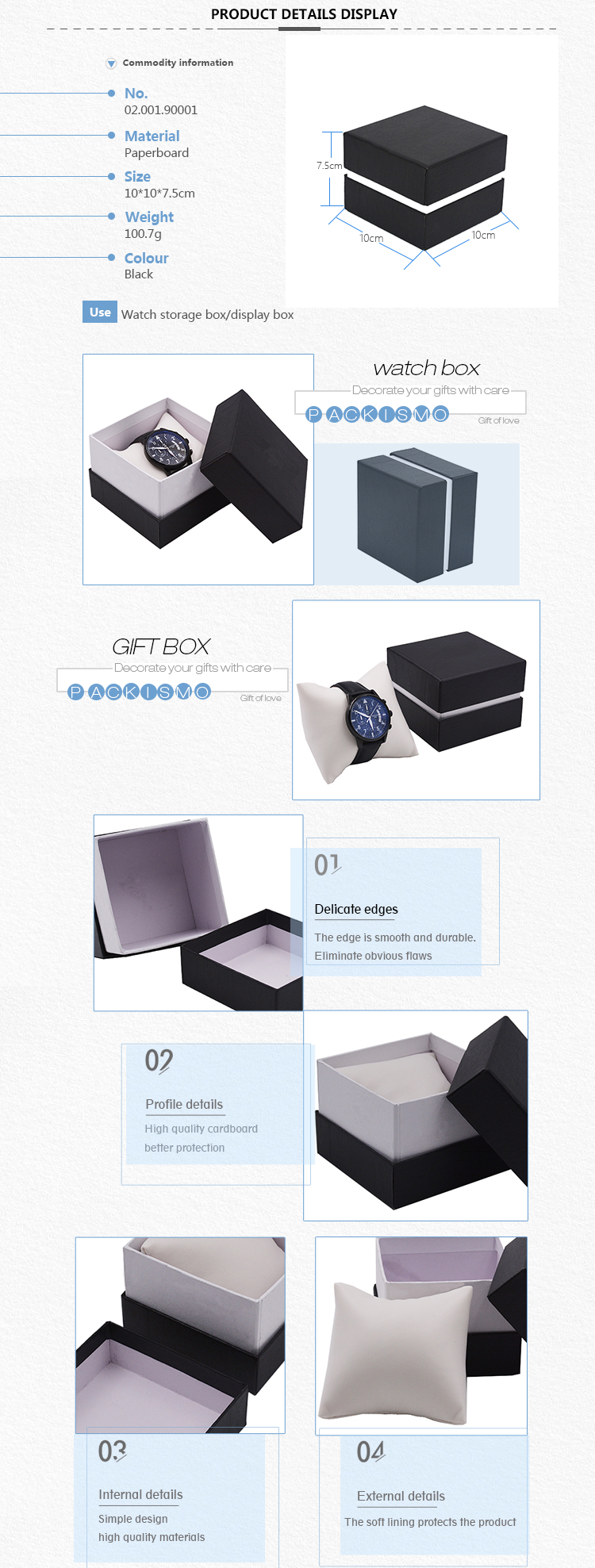 Paper Packaging Gift Logo Custom Luxury Watch Box