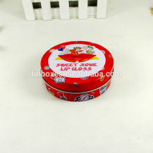 Custom round shape metal packing box empty cosmetic gift tin case