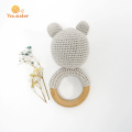 Handgjorda baby virkade träring Bear RattleTeething Toys