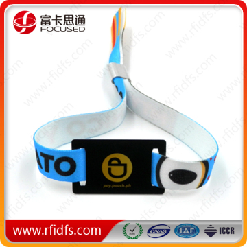 Cheap customized 125KHz EM4450 fabric wristbands hot sale