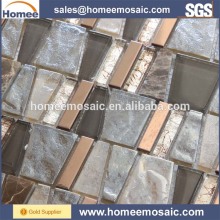irregular size latest design glass mix stone mosaic