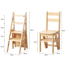 Multi-functional Library Bamboo Step Ladder Chair