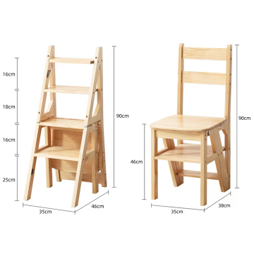 Multi-functional Library Bamboo Step Ladder Chair