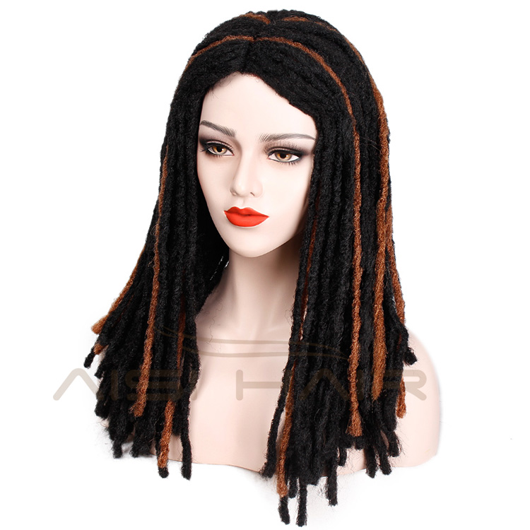 Aisi Hair Synthetic Wigs For Black Wome Afro Crochet Braids Twist Jumbo Dreadlocks Faux Locs Hairstyle Long Mixed Colors Wigs