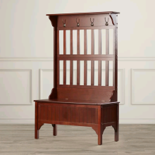 Coat Rack Hall Tree with Shoe Storage Bench