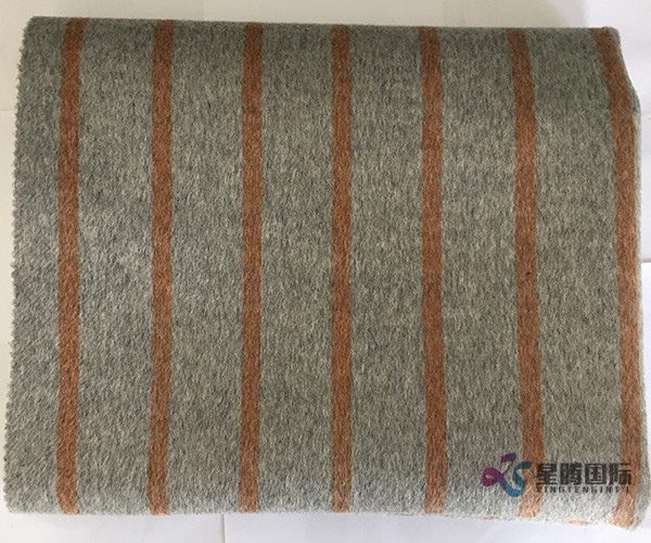 Brown Vertical Stripe 100% Wool Fabric