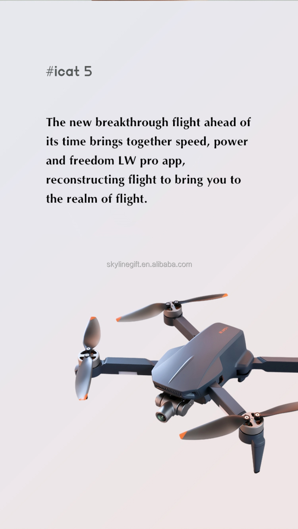 ICAT5 Pro Drone 4K with 2-Axis Gimbal HD Camera GPS Drones Brushless Motor for Beginners RC Quadcopter with Auto Return Home