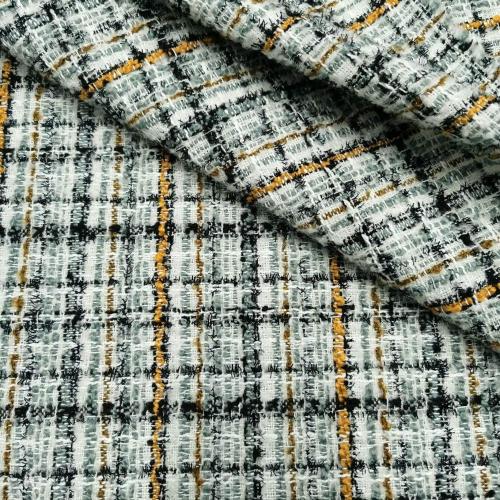 Motif à carreaux de mode Boucle avec tissu lurex