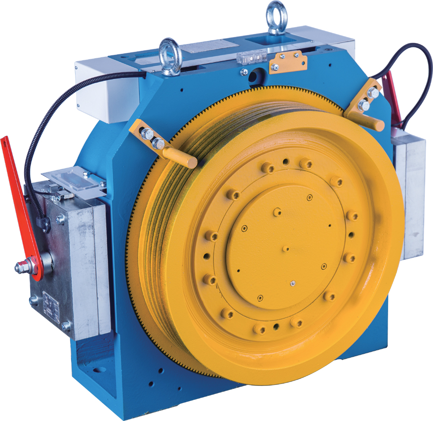 Gearless Elevator Traction Machine With Block Brake